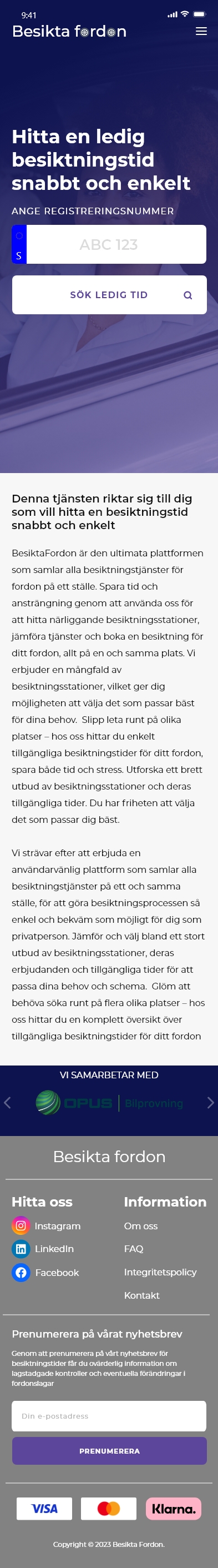 Hitta en ledig  besiktningstid snabbt  och enkelt